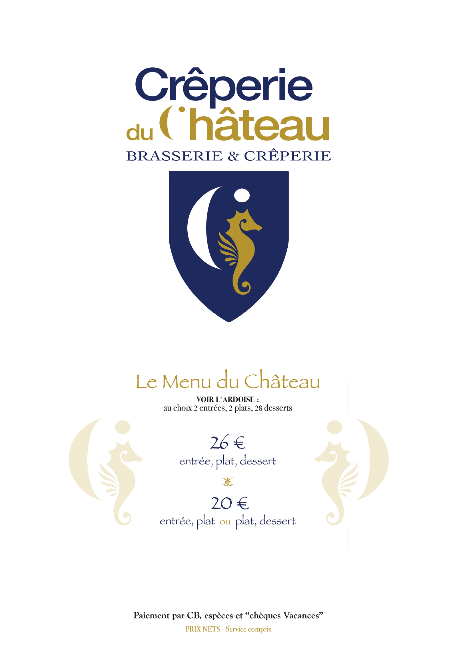 Carte et menu Crêroie du Château