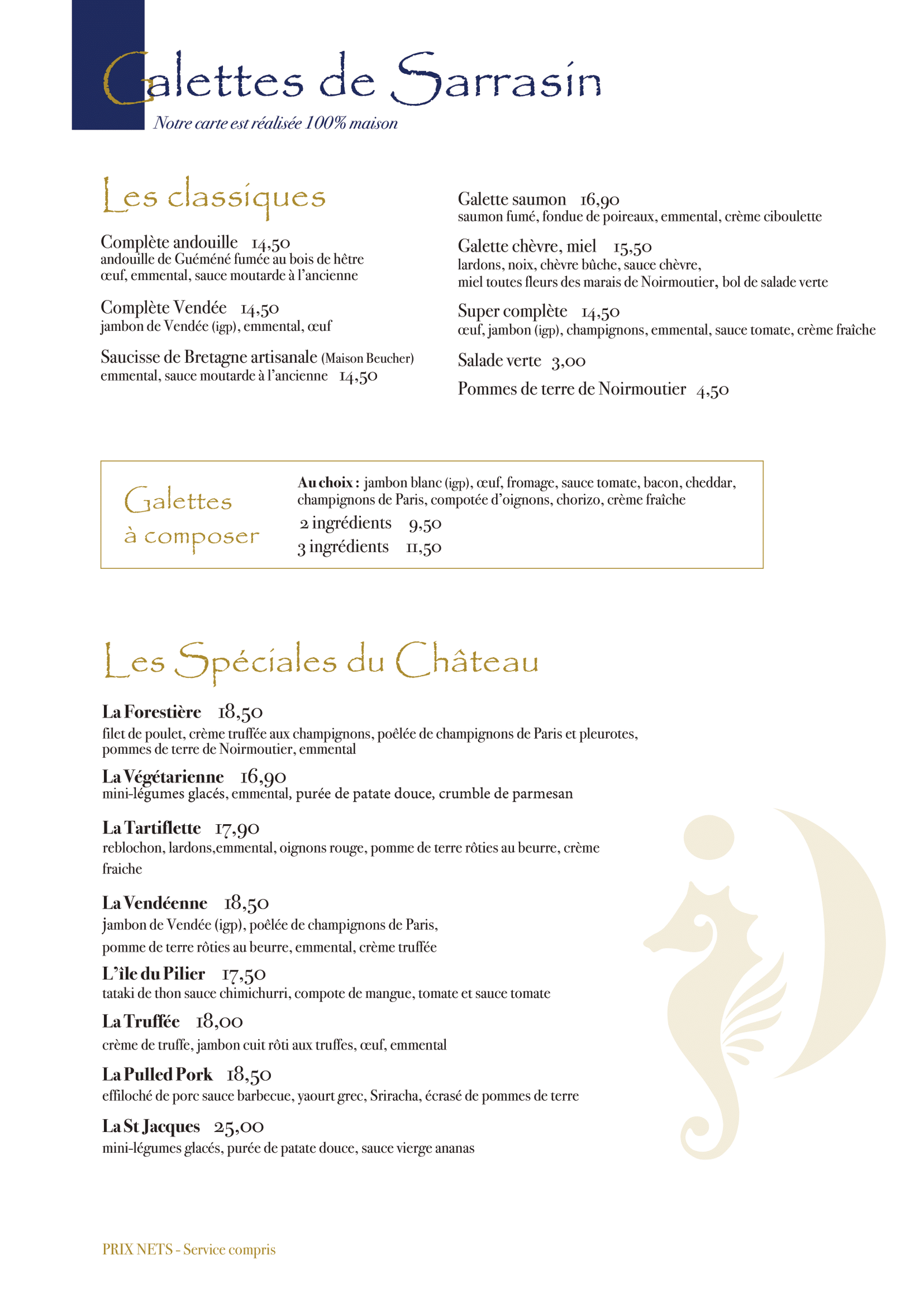 Galettes - La Crêperie du Château 